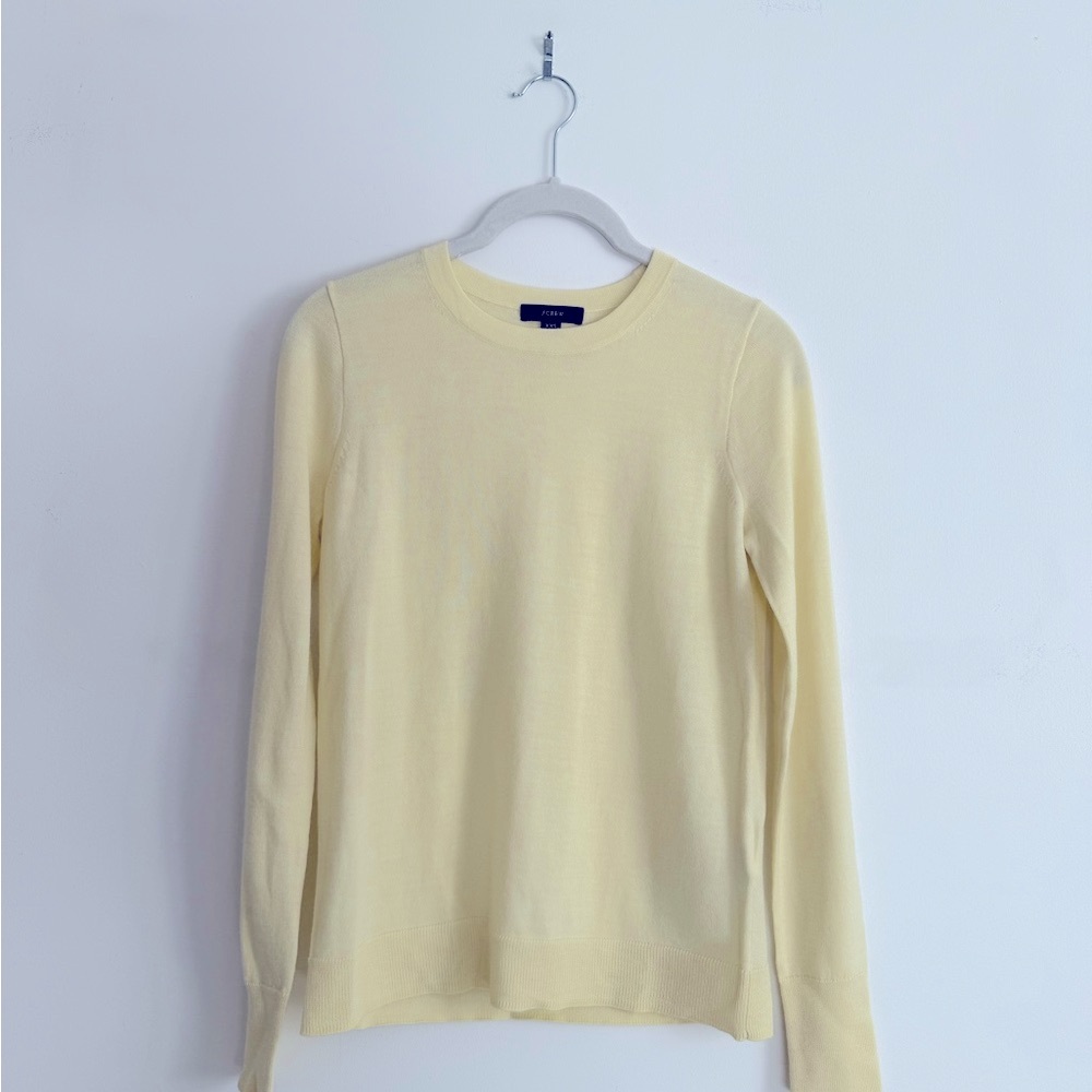 Light Yellow Crewneck Merino J.Crew Sweater XXS